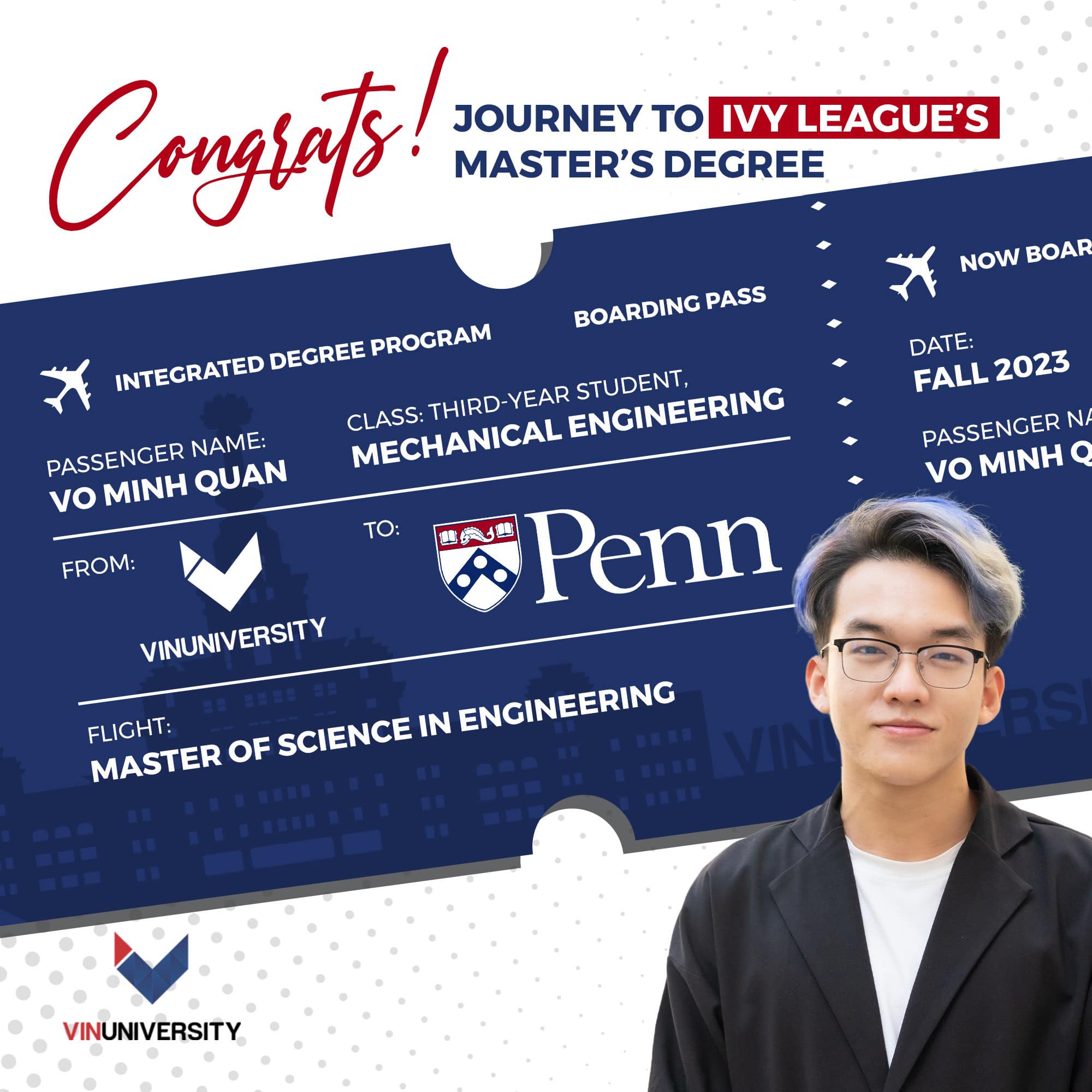 THE THIRD-YEAR VINUNIAN, VO MINH QUAN & HIS JOURNEY TO UPENN